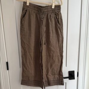 Magaschoni 100% Linen Cropped Pants Size M